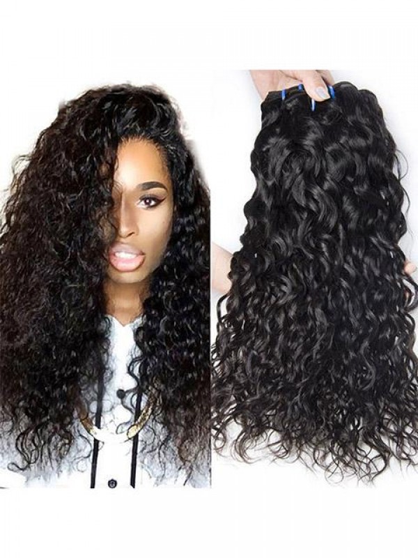 4 Pacchi Di Capelli Umani Bagnati E Ondulati Con Onde D'Acqua