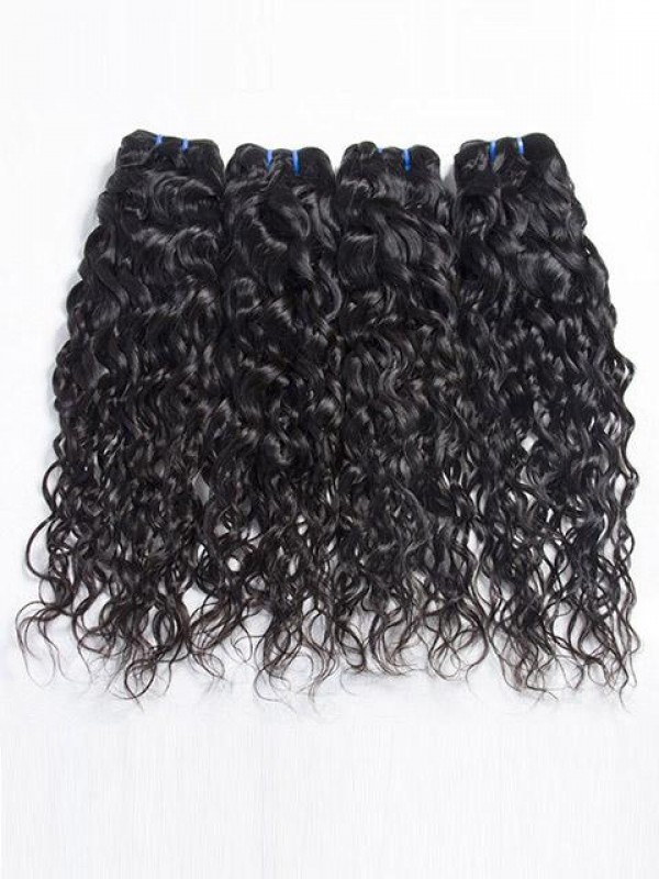 4 Pacchi Di Capelli Umani Bagnati E Ondulati Con Onde D'Acqua