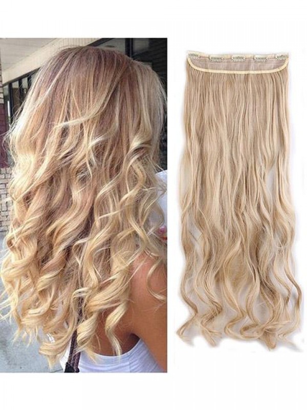 5 Clip Di Estensioni Per Capelli Con Clip A Mezza Testa Riccia
