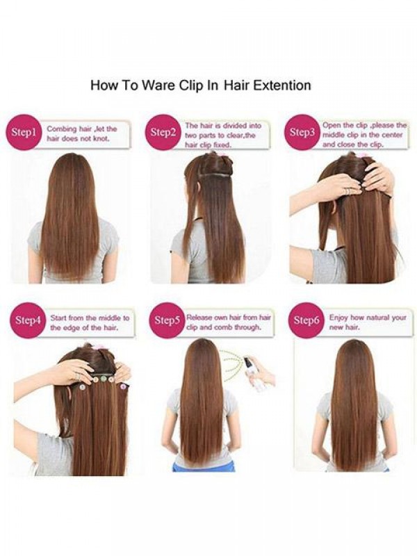 5 Clip Di Estensioni Per Capelli Con Clip A Mezza Testa Riccia