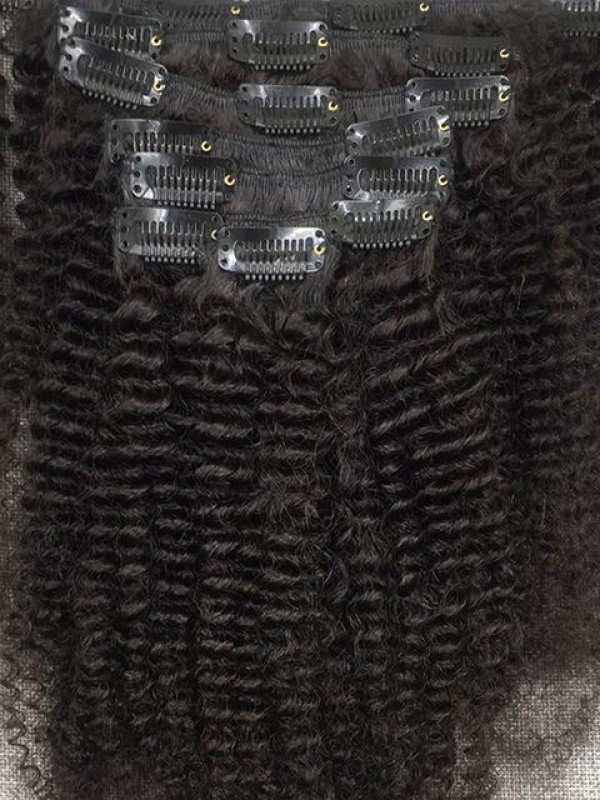7 Pezzi Di Clip Afro Ricci Nell'Estensione Dei Capelli Umani Di Remy Neri