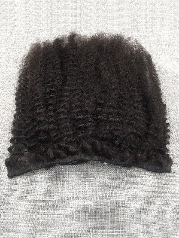 7 Pezzi Di Clip Afro Ricci Nell'Estensione Dei Capelli Umani Di Remy Neri