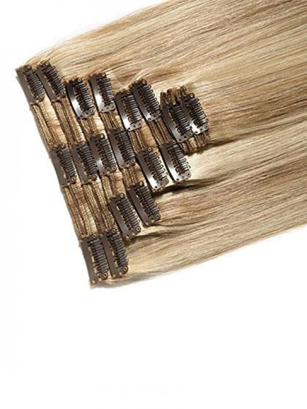 8 Pezzi 18 Clip Vere Estensioni Dei Capelli Umani A Doppia Trama A Testa Piena