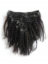 Clip A Testa Piena Riccia Afro Crespa Nelle Estensioni Dei Capelli Umani