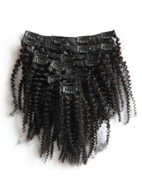 Clip A Testa Piena Riccia Afro Crespa Nelle Estensioni Dei Capelli Umani