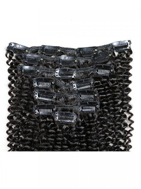 Capelli Vergini Brasiliani Afro Crespi Ricci Clip Nelle Estensioni Dei Capelli