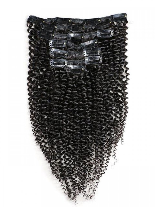 Capelli Vergini Brasiliani Afro Crespi Ricci Clip Nelle Estensioni Dei Capelli