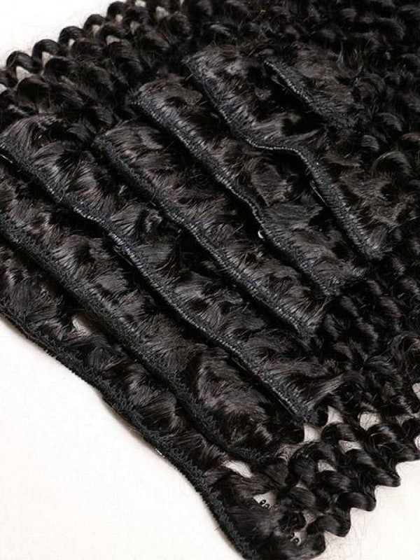Capelli Vergini Brasiliani Afro Crespi Ricci Clip Nelle Estensioni Dei Capelli