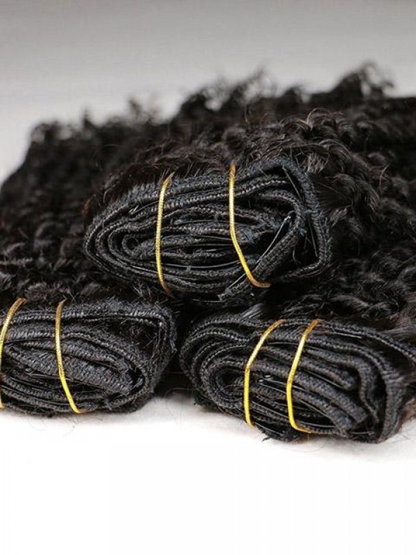Capelli Vergini Brasiliani Afro Crespi Ricci Clip Nelle Estensioni Dei Capelli
