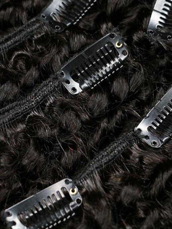 Capelli Vergini Brasiliani Afro Crespi Ricci Clip Nelle Estensioni Dei Capelli