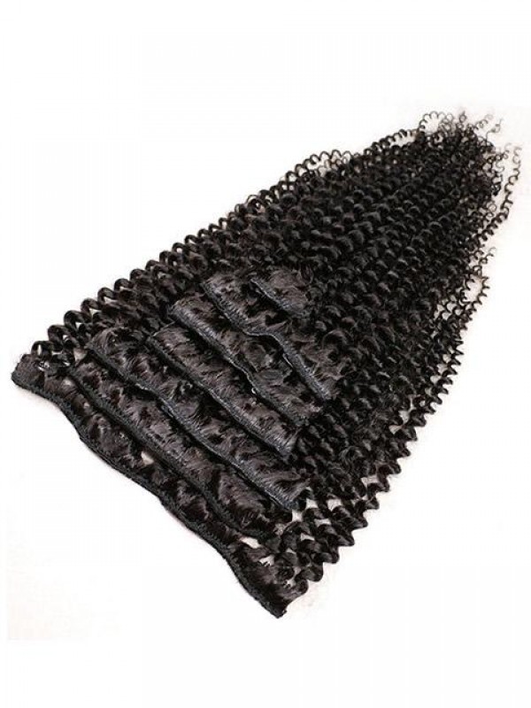 Capelli Vergini Brasiliani Afro Crespi Ricci Clip Nelle Estensioni Dei Capelli