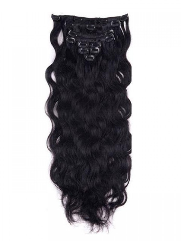 Clip In Capelli Remy Onda Lunga Sciolta 9 Pezzi Clip Nelle Estensioni Dei Capelli