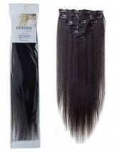 Clip Nelle Estensioni Dei Capelli Umani Di Remy Di Colore Nero