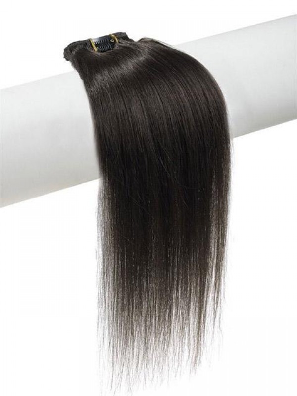 Clip Nelle Estensioni Dei Capelli Umani Di Remy Di Colore Nero