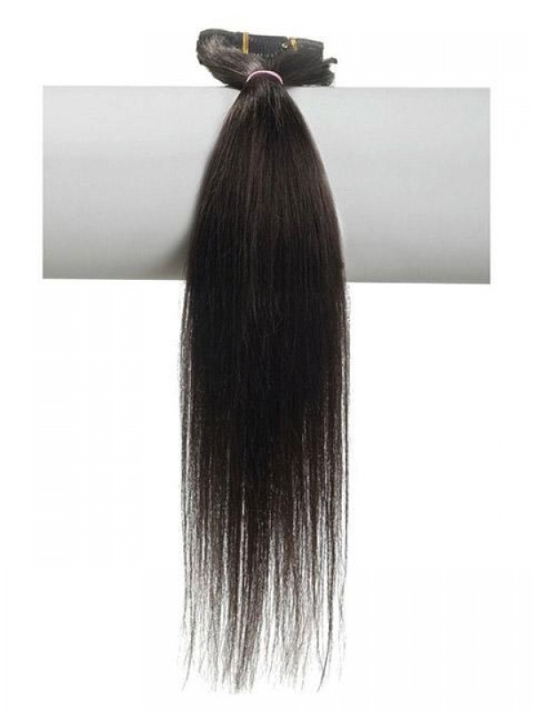 Clip Nelle Estensioni Dei Capelli Umani Di Remy Di Colore Nero