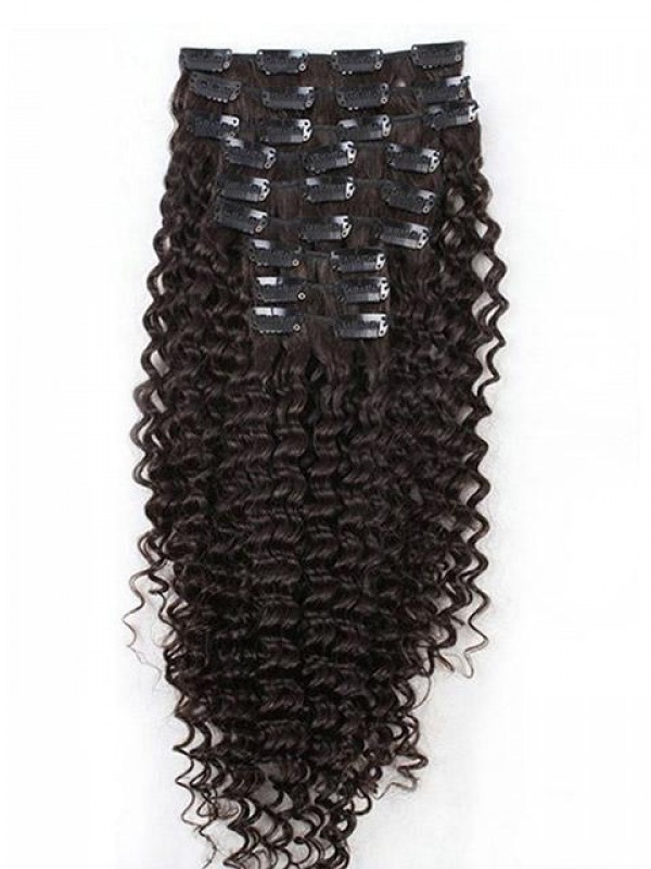 Capelli Umani Ricci Africani 9 Pezzi Clip Nelle Estensioni Dei Capelli