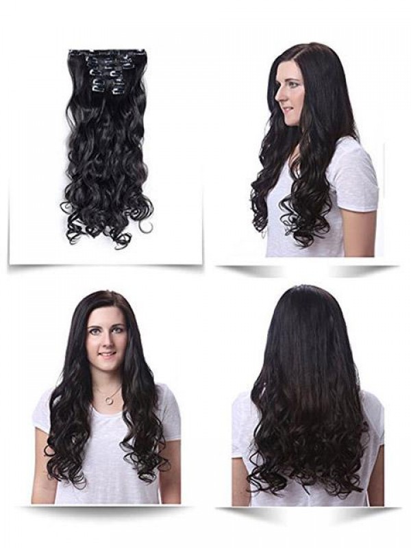 Clip A Testa Piena Riccia Nelle Estensioni Dei Capelli Sintetici