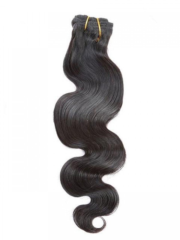 Clip Per Onda Del Corpo Vergine Brasiliana Di Grado Jet Black Nelle Estensioni Dei Capelli