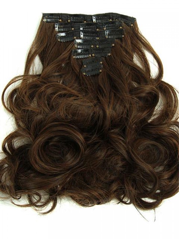 Capelli Sintetici A Onde Lunghe 7 Pezzi Clip Nelle Estensioni Dei Capelli