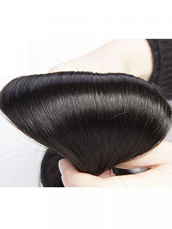 Clip Nera Naturale Nell'Estensione Dei Capelli Umani