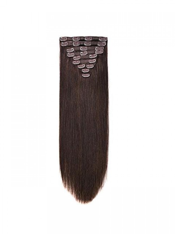 Per Capelli Lunghi, Testa Piena, Colore Marrone Scuro, Estensioni Dei Capelli Sintetici