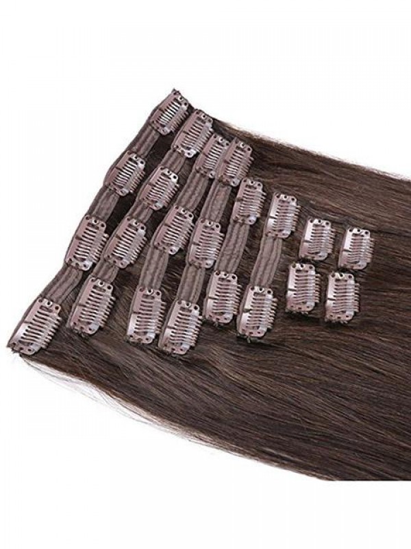 Per Capelli Lunghi, Testa Piena, Colore Marrone Scuro, Estensioni Dei Capelli Sintetici