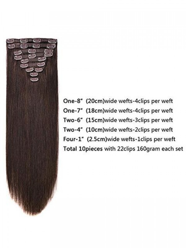 Per Capelli Lunghi, Testa Piena, Colore Marrone Scuro, Estensioni Dei Capelli Sintetici