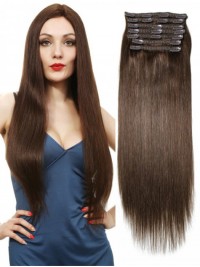 Clip Di Estensioni Dei Capelli Castani Medi Nei Capelli 8 Pezzi / Set