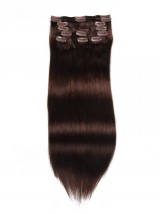 Clip Marrone Scuro Nelle Estensioni Dei Capelli Capelli Vergini 8 Pezzi / Set
