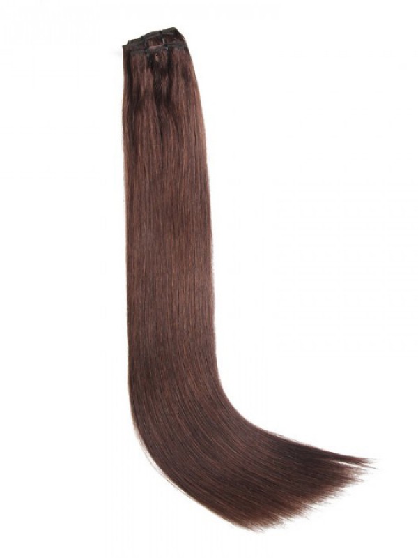 Clip Marrone Scuro Nelle Estensioni Dei Capelli Capelli Vergini 8 Pezzi / Set