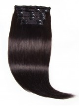 115G Clip Nera Naturale Nelle Estensioni Dei Capelli Umani Capelli Vergini 8 Pz/Set