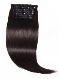 115G Clip Nera Naturale Nelle Estensioni Dei Capelli Umani Capelli Vergini 8 Pz/Set