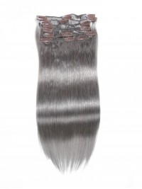 Clip Grigia Da 100 G Nelle Estensioni Dei Capelli Estensioni Dei Capelli Vergini Economici 8 Pezzi / Set