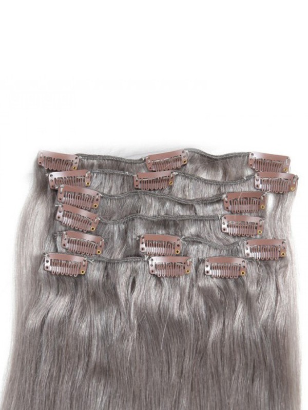 Clip Grigia Da 100 G Nelle Estensioni Dei Capelli Estensioni Dei Capelli Vergini Economici 8 Pezzi / Set