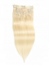 Clip Bionda Platino 115G Nei Capelli Estensioni Dei Capelli Vergini Economici 8 Pezzi / Set
