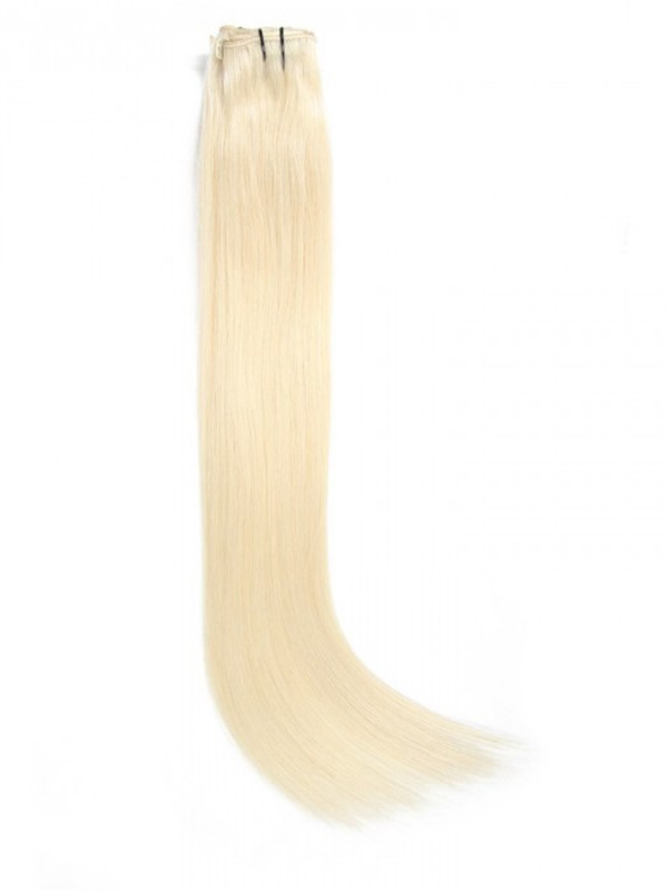 Clip Bionda Platino 115G Nei Capelli Estensioni Dei Capelli Vergini Economici 8 Pezzi / Set