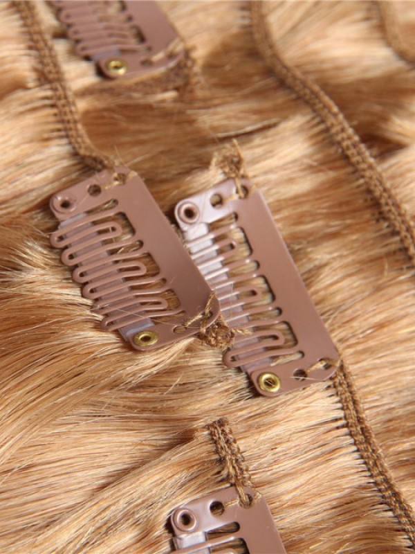 Clip Bionda Platino 115G Nei Capelli Estensioni Dei Capelli Vergini Economici 8 Pezzi / Set