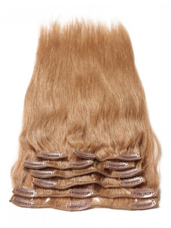 Clip Bionda Platino 115G Nei Capelli Estensioni Dei Capelli Vergini Economici 8 Pezzi / Set