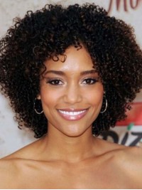 Parrucche Per Capelli Umani Senza Cappuccio Ricci Corti Afro-Capelli 12 Pollici
