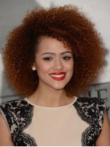 Parrucca Per Capelli Umani Senza Cappuccio Ricci Medi Afro Con Frangia Laterale 14 Pollici