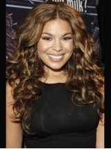 Parrucca Sintetica Frontale In Pizzo Ondulato Con Riga Centrale Lunga Jordin Sparks 20 Pollici