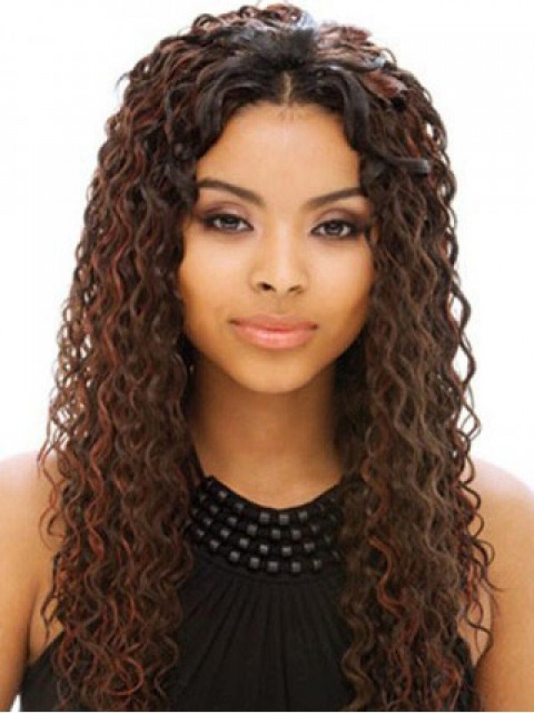 Parrucche Per Capelli Umani In Pizzo Pieno Di Ricci Con Separazione Centrale Lunga Afro-Capelli 22 Pollici
