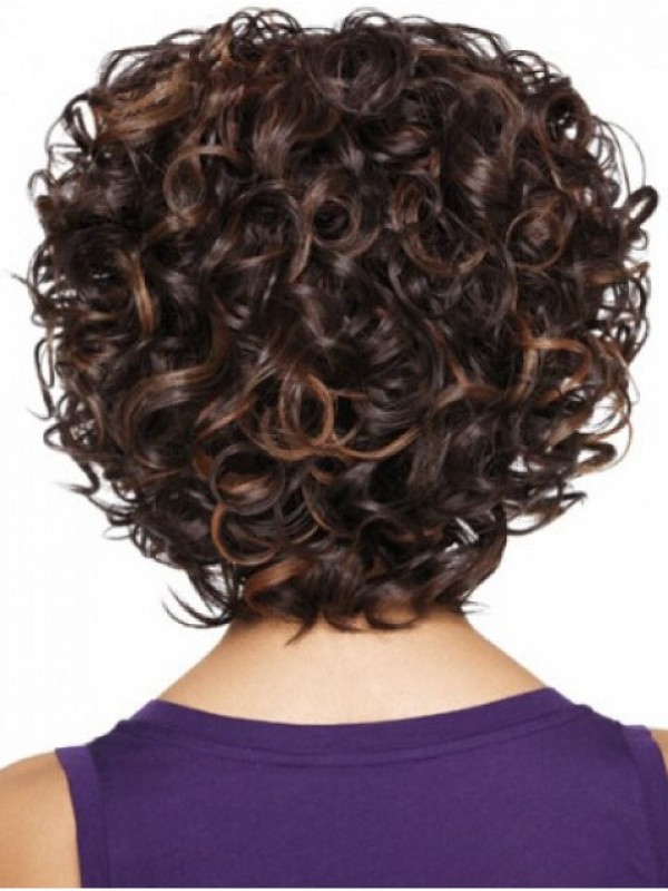Parrucche Sintetiche Senza Cappuccio Corte Afro-Capelli Ricci 10 Pollici