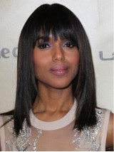 Parrucche Per Capelli Umani Senza Cappuccio Medi Di Kerry Washington Con Frangetta 14 Pollici