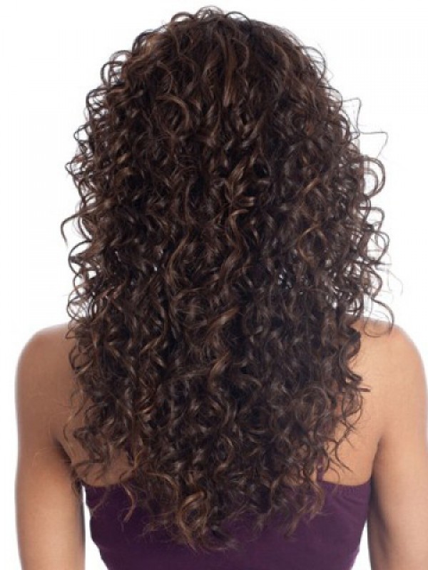 Parrucca Sintetica Con Capelli Lunghi Ricci Afro E Frangia Laterale Da 20 Pollici