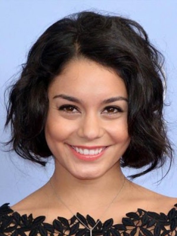 Parrucca Di Capelli Umani Con Pizzo Frontale Ondulato Vanessa Hudgens Con Frangia Laterale 10 Pollici