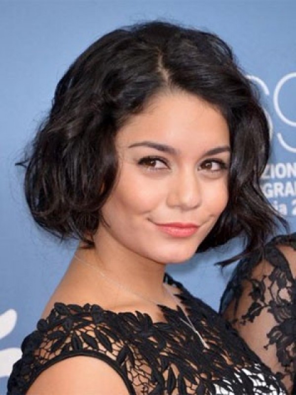 Parrucca Di Capelli Umani Con Pizzo Frontale Ondulato Vanessa Hudgens Con Frangia Laterale 10 Pollici