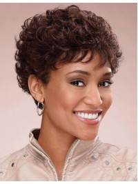 Parrucche Di Capelli Umani Ricci Corti Castani Afro