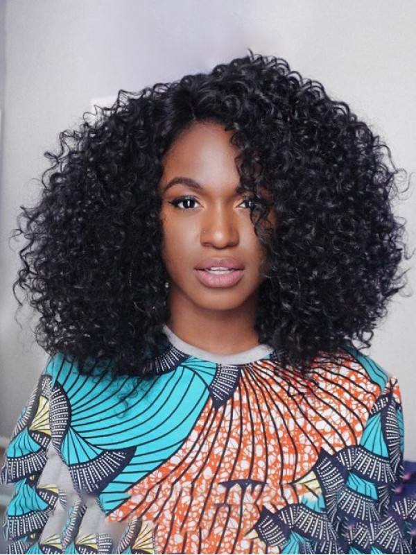 Parrucca Riccia Nera Lunga Con Capelli Afro