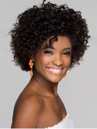 Parrucca Riccia Corta Con Capelli Afro